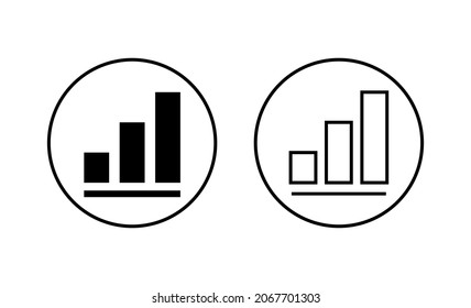 Growing graph Icons set. Chart sign and symbol. diagram icon