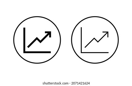 Growing graph Icons set. Chart sign and symbol. diagram icon