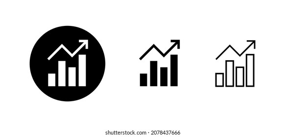 Growing graph Icons set. Chart sign and symbol. diagram icon