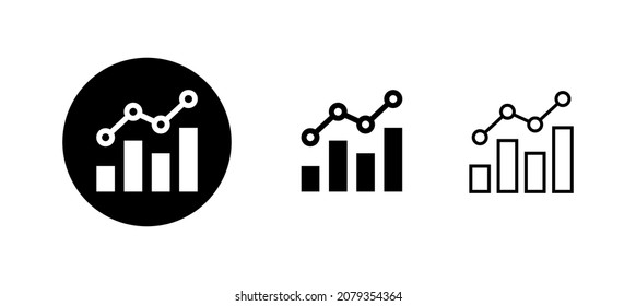 Growing graph Icons set. Chart sign and symbol. diagram icon