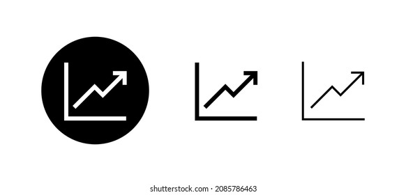 Growing graph Icons set. Chart sign and symbol. diagram icon