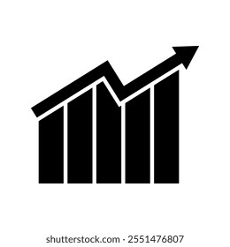Growing graph icons set. Vector illustration.