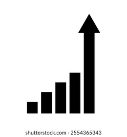 Growing graph icons set. Vector illustration.