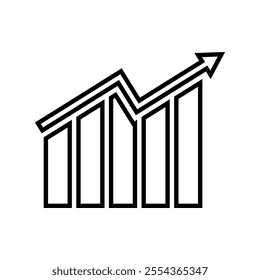 Growing graph icons set. Vector illustration.
