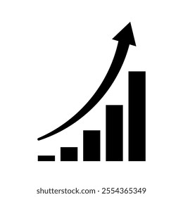 Growing graph icons set. Vector illustration.