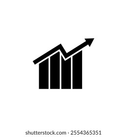 Growing graph icons set. Vector illustration.