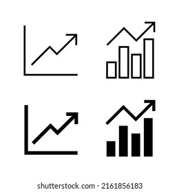 Growing graph Icons vector. Chart sign and symbol. diagram icon