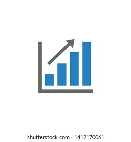 Growing graph, Infographic icon. Bar Chart symbol Vector