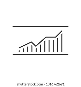 Wachsende Grafik, Infografik, Vektorsymbol. Stock-Vektorgrafik einzeln auf weißem Hintergrund
