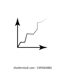 growing graph line vector icon