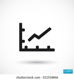 growing graph line vector icon