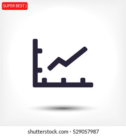 growing graph line vector icon