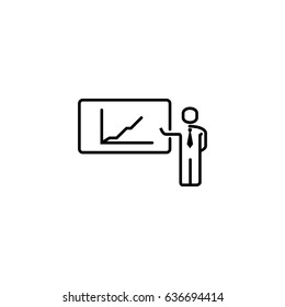 Growing graph outline vector icon. Business infographic illustration.