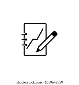 Growing graph and pencil icon