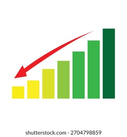 Conjunto de gráficos crescente. Gráfico de negócios com seta. Cresce a coleção de gráficos. Símbolo de crescimento lucrativo. Barra de progresso. Diagrama de barras. Ícone de seta de sucesso de crescimento.