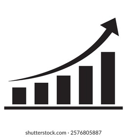 Growing graph set. Growth success arrow icon. Growing graph icon set. Growth chart icon. Growing bar graph. Vector illustration.