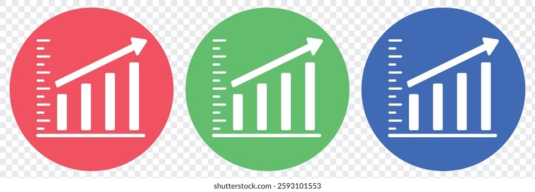 Growing graph set. Growth success arrow icon. Growing graph icon set. Growth chart icon. Growing bar graph. Vector illustration.
