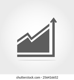 growing graph sign icon on white background