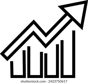 Growing graph simple icons, graph pictogram isolated on a transparent background. icons for web apps and mobile concept. Premium quality symbols, Graph Icon in trendy flat style Chart bar symbol.