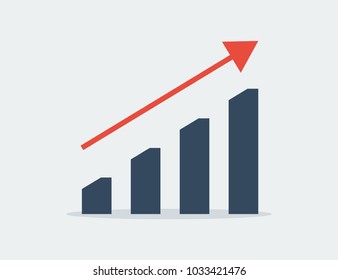 Growing graph vector icon