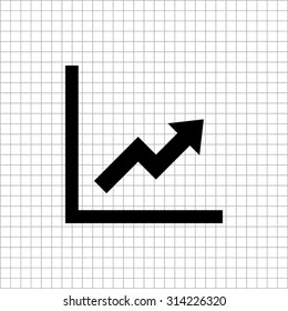 growing graph - vector icon