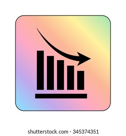 growing graph - vector icon