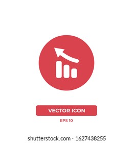 Growing graph vector icon illustration. 