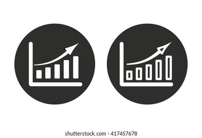 Growing graph    vector icon. Illustration isolated for graphic and web design.