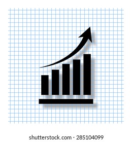 growing graph - vector icon with shadow