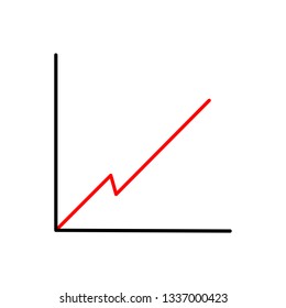 Growing Graph Vector Icon . Statistic Data Growing Diagram Illustration