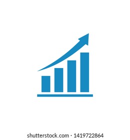 Growing Graph Vector Icon. Growing Graph Symbol