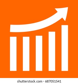 Growing graph white icon .