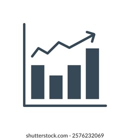 Growing graphic icon set. Outline and glyph graph bar.