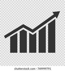 Growing graphic icon. Vector illustration.
