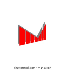 Growing up graphic with rising arrow. 3D icon