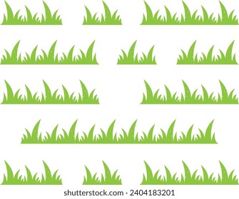 Growing Grass and Cultivated Lawn Silhouettes and Symbols
