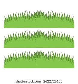 Creciendo hierba Elementos de diseño de borde corto largo, hierba verde, hierba sin fisuras