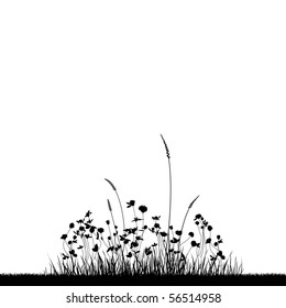 Growing grass silhouettes, vector. No autotracing.