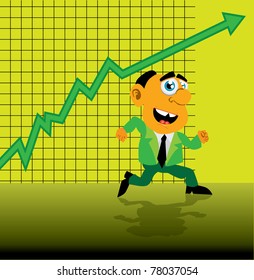 Gráfico de negocios verde en crecimiento