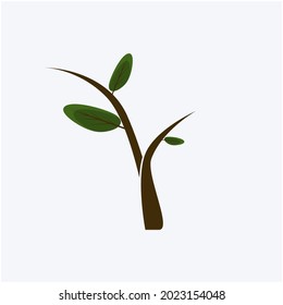 
growing green tree shoots. symbol of growth, environment, and agriculture. suitable for use as a logo, symbol or sign. object vector