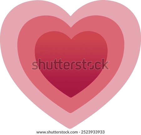 Growing heart emoji icon. Trendy colors, popular element representing love and affection, often seen in social media. Emoticon, isolated element.