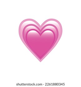 Growing Heart Emoji isolated on white background. Emoticons symbol modern, simple, vector, printed on paper. icon for website design, mobile app, and UI. Vector Illustration