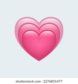 Growing heart emoji isolated on white background. Emoticons symbol modern, simple, vector, printed on paper. icon for website design, mobile app, and UI. Vector Illustration