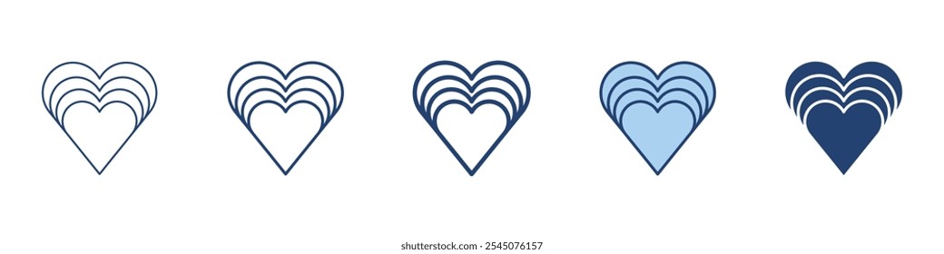 Growing heart icon Symbol set collection