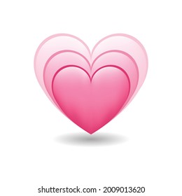 Growing Heart Love Emoji Icon Object Symbol. Gradient Vector Illustration Clip Art Design Cartoon Isolated Background. Pink heart emoji. 