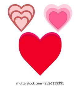 Growing heart vector icon set. Growing heart collection emoji emoticon isolated on white background