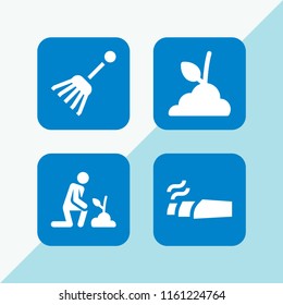 growing icon. 4 growing set with gardener, sprout, farming and gardening and marijuana vector icons for web and mobile app