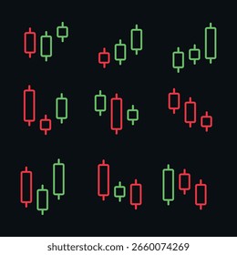 Wachsender Symbolsatz. Vektorgrafik.