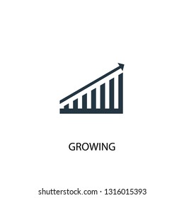 growing icon. Simple element illustration. growing concept symbol design. Can be used for web and mobile.
