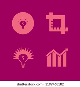 growing icon. growing vector icons set crop, money ideas and growing graph